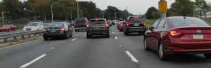 traffic on Belt Parkway, Long Island