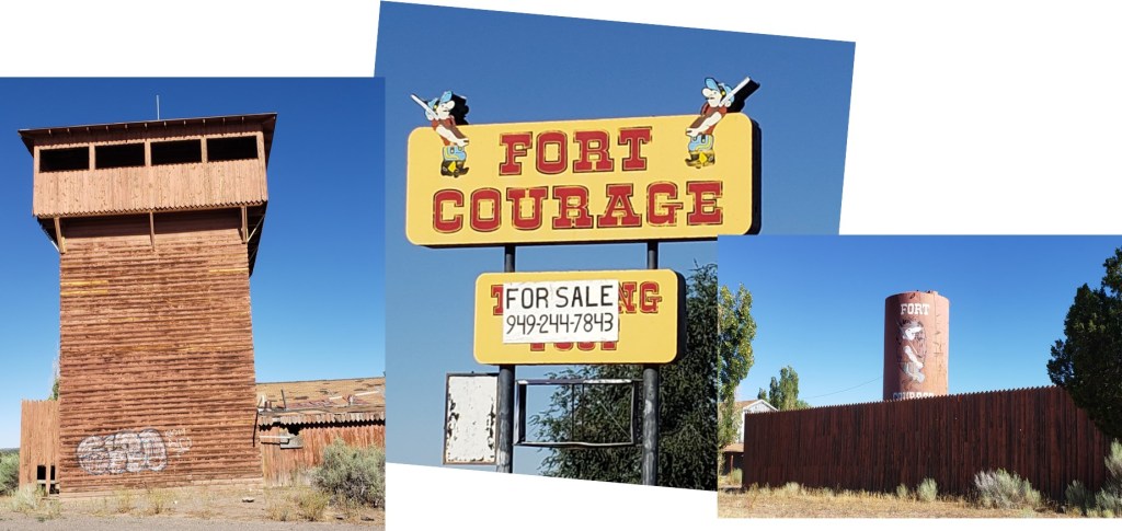 Montage of dilapidated Fort Courage