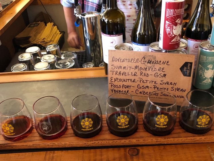 wine flight of six glasses